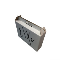 Black Logo Printing White Corrugated Box with Handle Carrying